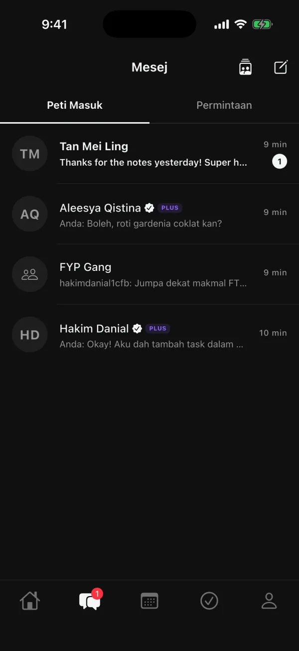 Chat inbox